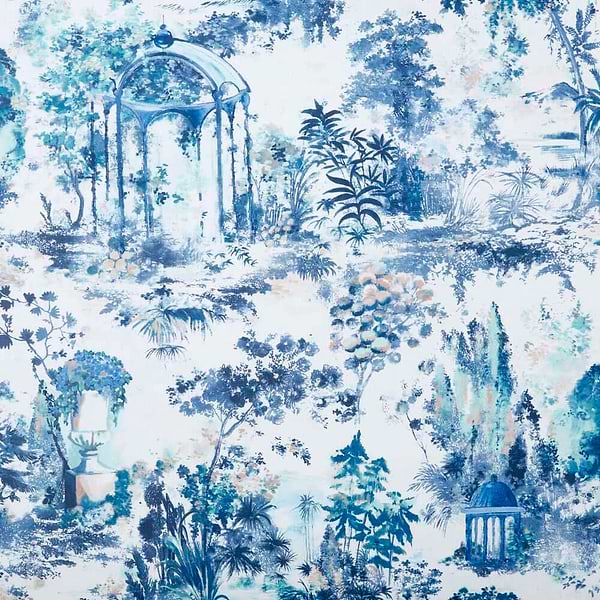 Pavilion-Tapete-1838 wallcoverings-Lupine Blue-Rolle-2109-153-02-Selected Wallpapers