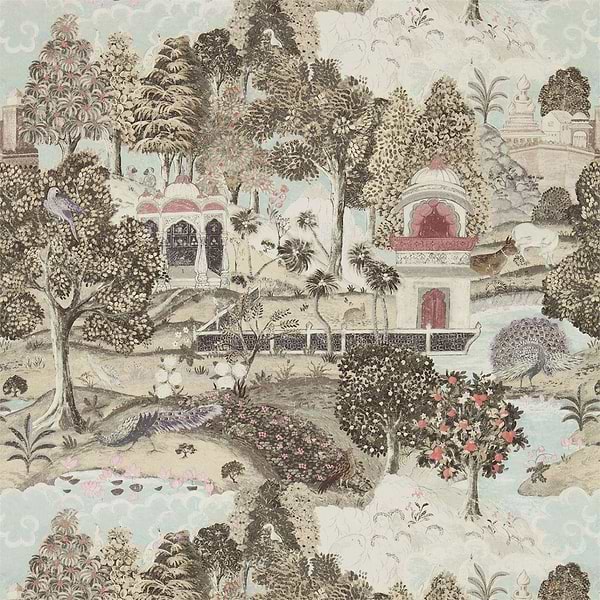 Peacock Garden-Tapete-Zoffany-Linen/Silver-Meter (M1)-311742-Selected Wallpapers