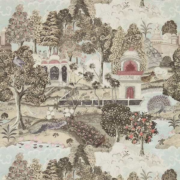 Peacock Garden-Tapete-Zoffany-Linen/Silver-Meter (M1)-311742-Selected Wallpapers