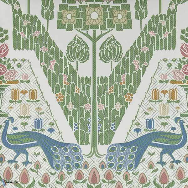 Peacock Topiary-Wallpaper-1838 wallcoverings-Fern Green-Roll-2311-172-02-Selected Wallpapers
