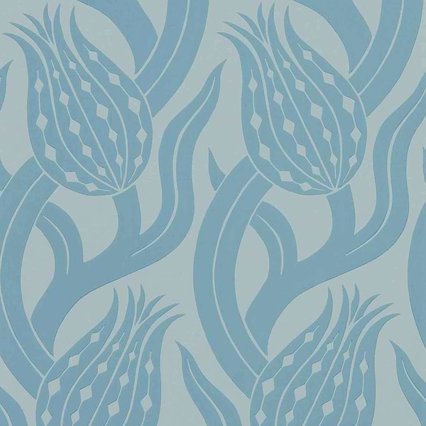 Persian Tulip-Tapete-Zoffany-Blue Stone-Rolle-312997-Selected Wallpapers