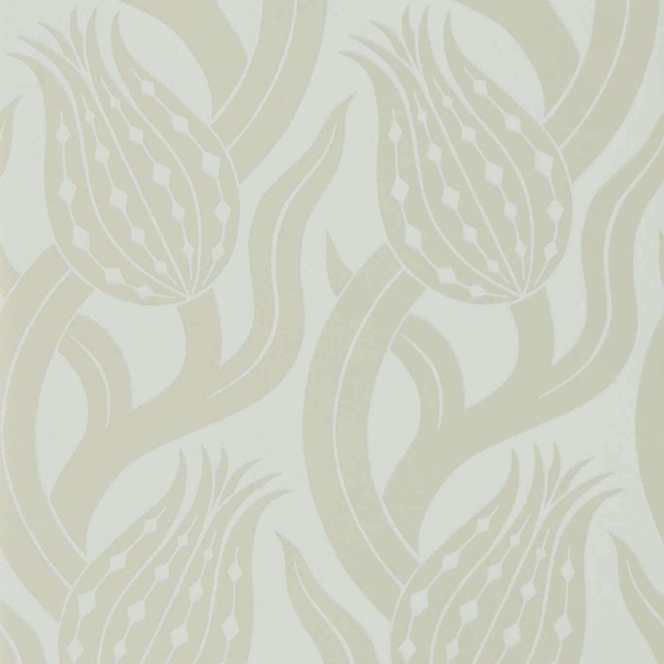 Persian Tulip-Tapete-Zoffany-Silver-Rolle-312998-Selected Wallpapers