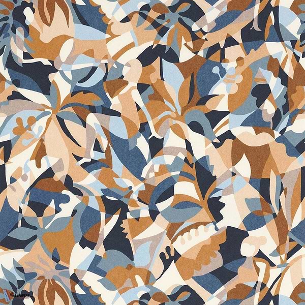 Plongeon-Tapete-Casamance-Blue Persan/Ambre-Rolle-75880916-Selected Wallpapers