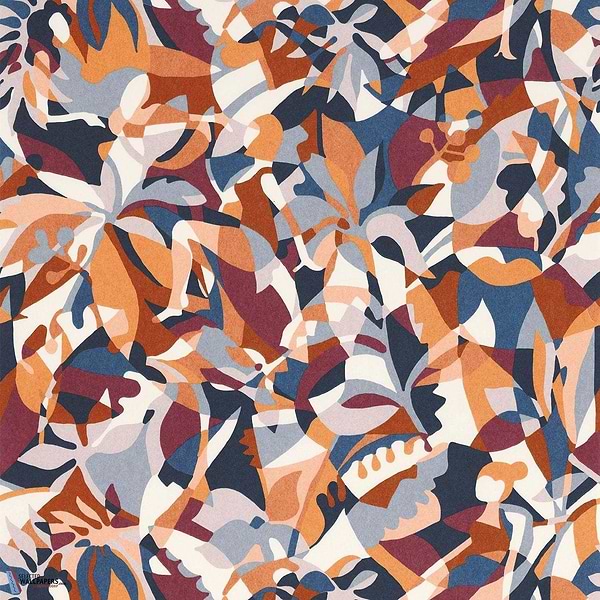 Plongeon-Tapete-Casamance-Marine/Terracotta-Rolle-75881018-Selected Wallpapers