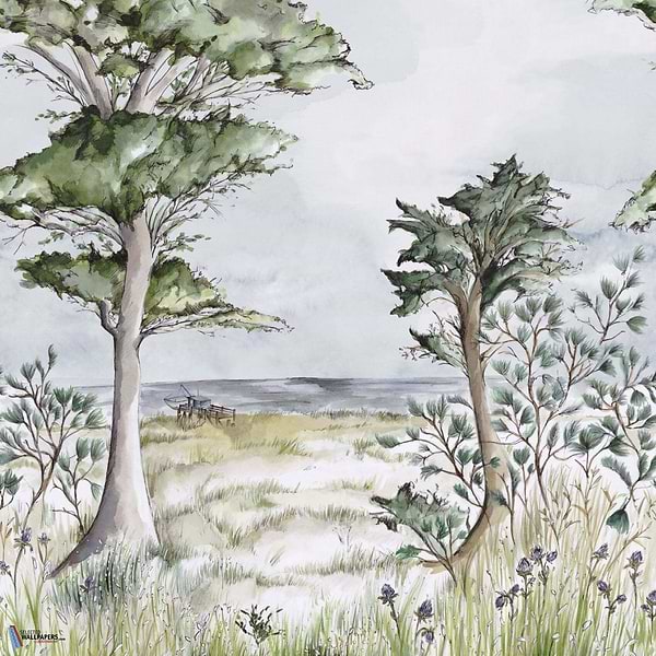 Pornic Int-Behang-Casamance-Cypres/Ciel-Vinyl-75570100-Selected Wallpapers