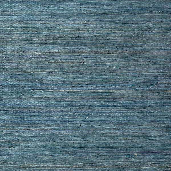 Raffia Palm-Wallpaper-Thibaut-Peacock Blue-Roll-T24066-Selected Wallpapers