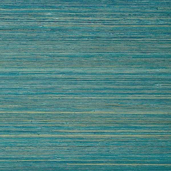 Raffia Palm-Wallpaper-Thibaut-Turquoise-Roll-T24073-Selected Wallpapers