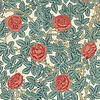 Rambling Rose-wallpaper-Morris & Co-Emery Blue/Madder-Roll-217206-Selected Wallpapers