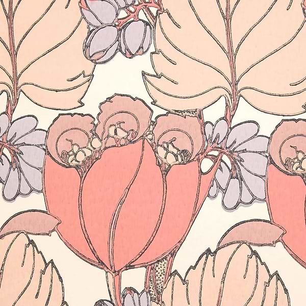 Regency Tulip-Wallpaper-Liberty-Lacquer-Roll-07231002E-Selected Wallpapers