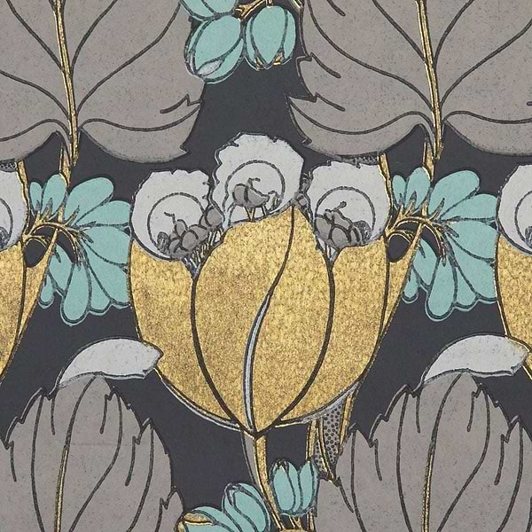 Regency Tulip-Wallpaper-Liberty-Pewter-Roll-07231002N-Selected Wallpapers