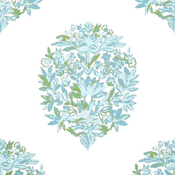 Ridgefield-Wallpaper-Thibaut-Green and Spa-Roll-T14323-Selected Wallpapers