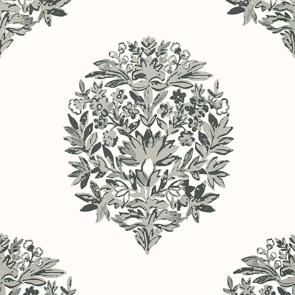 Ridgefield-Wallpaper-Thibaut-Grey-Roll-T14324-Selected Wallpapers