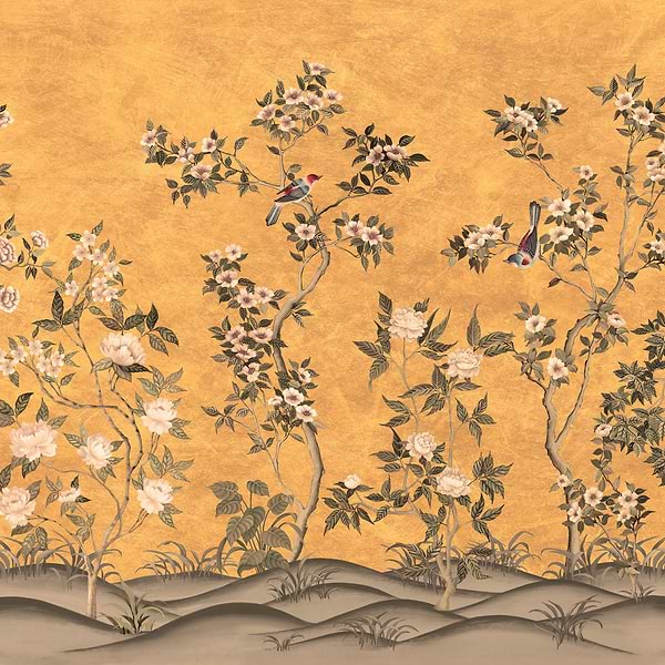 Romance-Wallpaper-Presence-Gold-Silk Vinyl-PS101/01-Selected Wallpapers