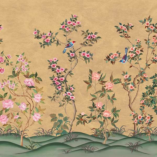 Romance-Wallpaper-Presence-Old Ochre-Silk Vinyl-PS101/05-Selected Wallpapers