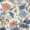 Hill Garden-Wallpaper-Thibaut-Brick and Navy-Roll-T13655-Selected Wallpapers