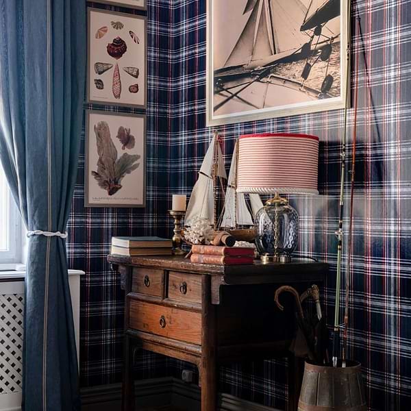 Seaport Plaid-wallpaper-Mind the Gap-Selected Wallpapers