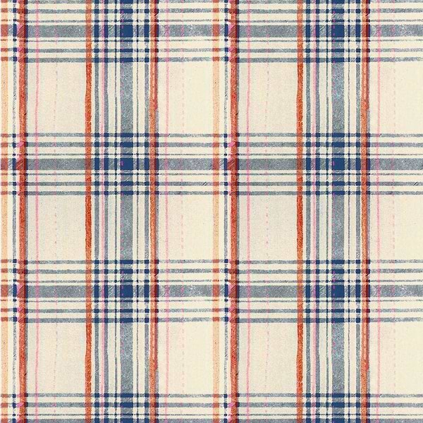 Seaport Plaid-wallpaper-Mind the Gap-Cream-Roll-WP30068-Selected Wallpapers