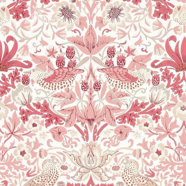 Simply Strawberry Thief-Behang-Morris & Co-Madder-Rol-217059-Selected Wallpapers