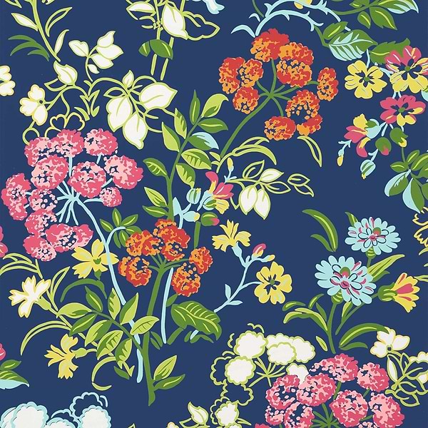 Spring Garden-Tapete-Thibaut-Navy-Rolle-T14337-Selected Wallpapers