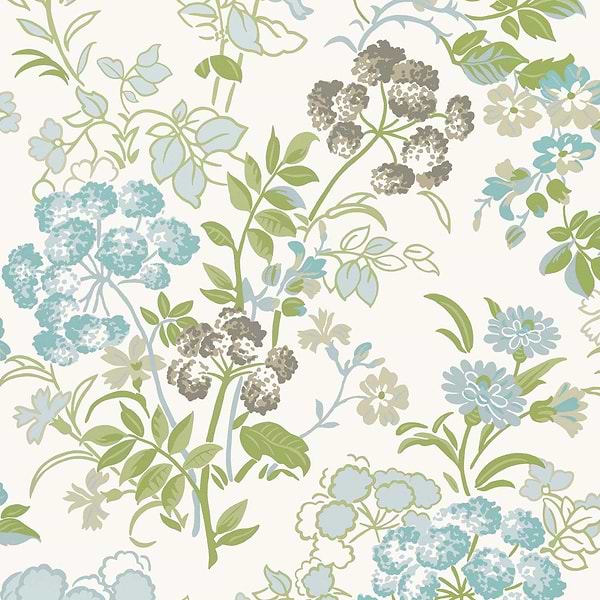 Spring Garden-Tapete-Thibaut-Spa Blue-Rolle-T14339-Selected Wallpapers