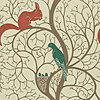 Squirrel & Dove-wallpaper-Sanderson-Teal/Red-Roll-DVIWSQ102-Selected Wallpapers