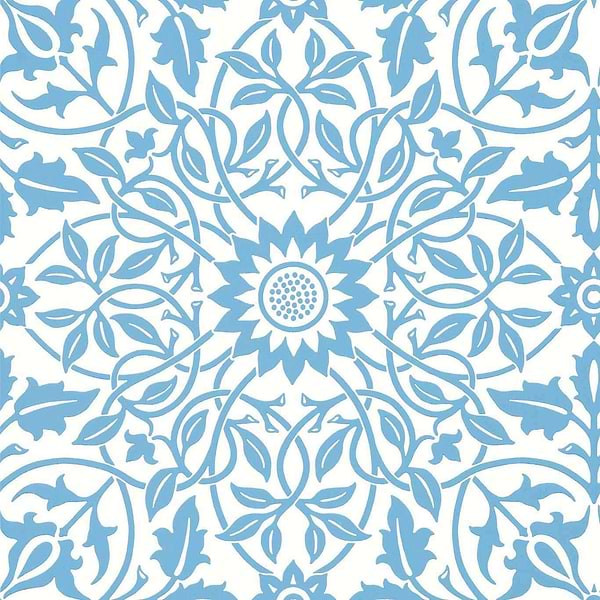 St James Ceiling-Wallpaper-Morris & Co-China Blue-Roll-217079-Selected Wallpapers