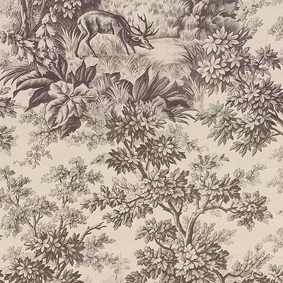 Stag Toile-behang-Little Greene-Chocolat-Rol-0284SGCHOCO-Selected Wallpapers