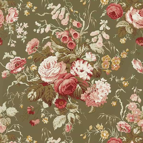 Stapleton Park-wallpaper-Sanderson-Olive/Bengal Red-Roll-217046-Selected Wallpapers