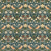 Strawberry Thief Velvet Stoff-Morris & Co-Indigo/Thyme-Meter (M1)-236932-Selected Wallpapers