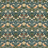 Strawberry Thief Velvet Stoff-Morris & Co-Indigo/Thyme-Meter (M1)-236932-Selected Wallpapers