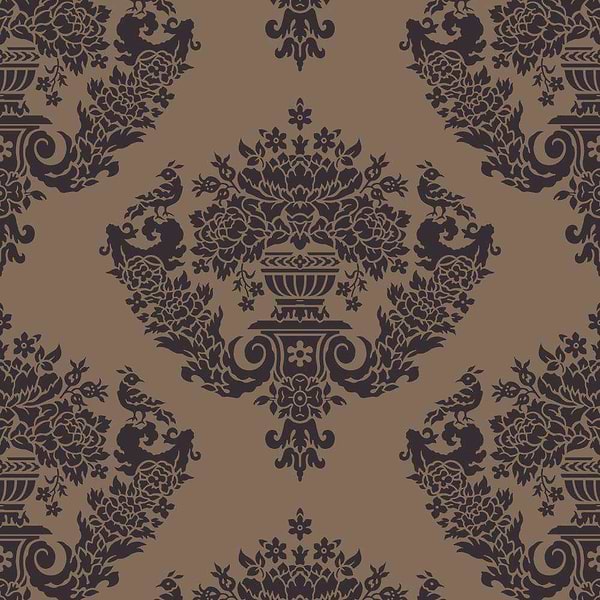 Sudbury-wallpaper-Cole & Son-Black on Metallic-Roll-88/12050-Selected Wallpapers