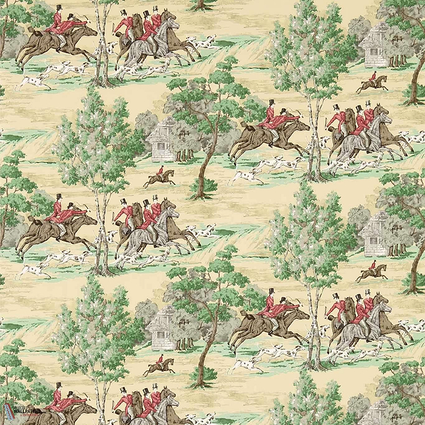 Tally Ho-wallpaper-Sanderson-Evergreen/Crimson-Roll-214598-Selected Wallpapers