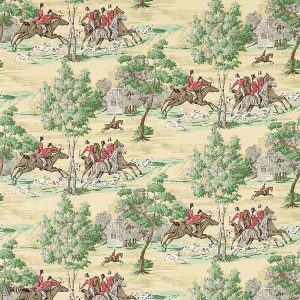 Tally Ho-wallpaper-Sanderson-Evergreen/Crimson-Roll-214598-Selected Wallpapers