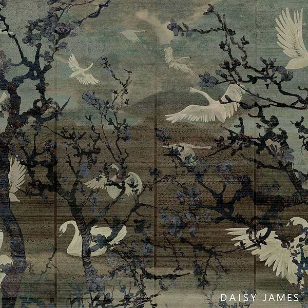The Lake Petrol wallpaper-Daisy James-Petrol-Vinyl-M2-Selected Wallpapers & Interiors