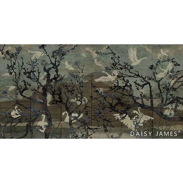 The Lake Petrol wallpaper-Daisy James-Selected Wallpapers & Interiors