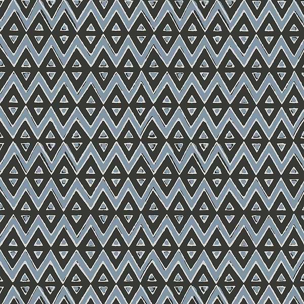 Tiburon-Wallpaper-Thibaut-Black and Blue-Roll-T13233-Selected Wallpapers