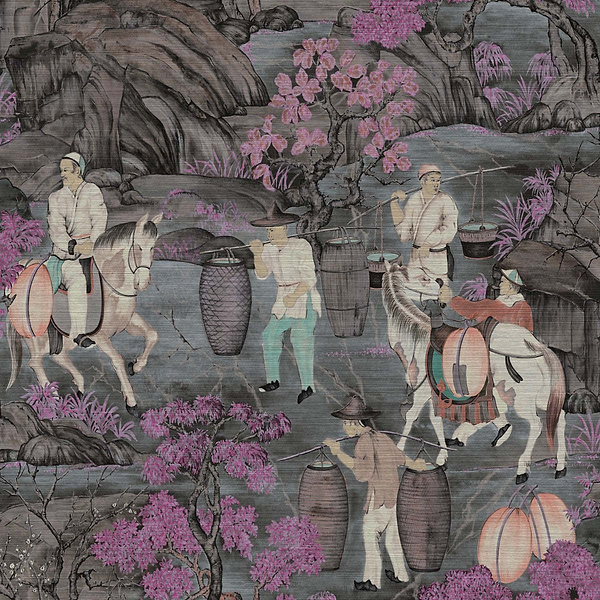 Toile de Tibet-Tapete-Arte-Pink Blossom-Meter (M1)-97690-Selected Wallpapers