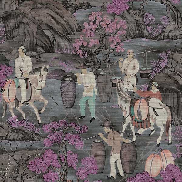Toile de Tibet-Tapete-Arte-Pink Blossom-Meter (M1)-97690-Selected Wallpapers