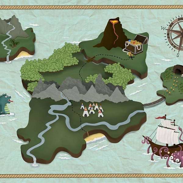 Treasure Map-wallpaper-Coordonne-Mint-Non Woven-9700070-Selected Wallpapers