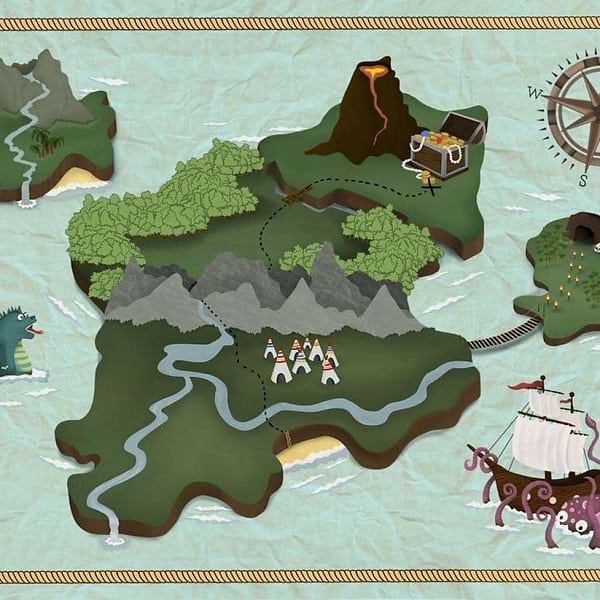 Treasure Map-wallpaper-Coordonne-Mint-Non Woven-9700070-Selected Wallpapers