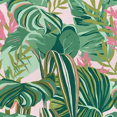 Tropical Foliage-Tapete-Mind the Gap-Roze-300 cm (standaard)-WP20367-Selected Wallpapers