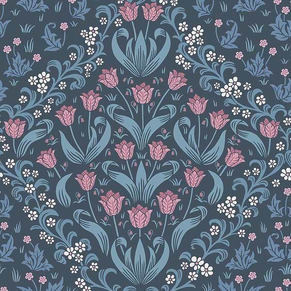 Tudor Garden-Tapete-Cole & Son-Fuchsia & Blue-Rolle-118/2004-Selected Wallpapers