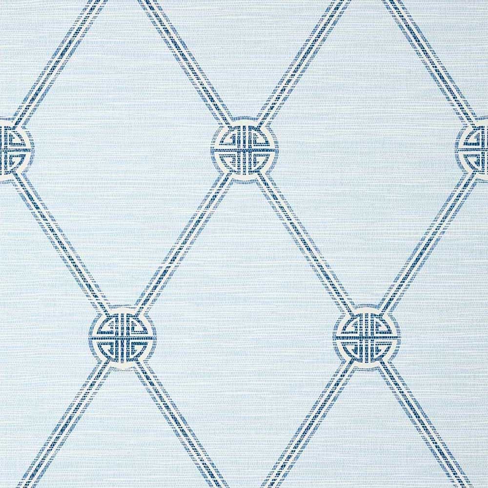 Turnberry Trellis-Wallpaper-Thibaut-Spa Blue-Roll-T13350-Selected Wallpapers
