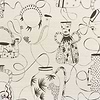 Vases Masques-Tapete-Pierre Frey-Blanc-Meter (M1)-FP591001-Selected Wallpapers