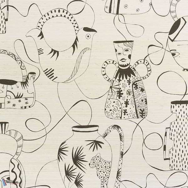 Vases Masques-Tapete-Pierre Frey-Blanc-Meter (M1)-FP591001-Selected Wallpapers