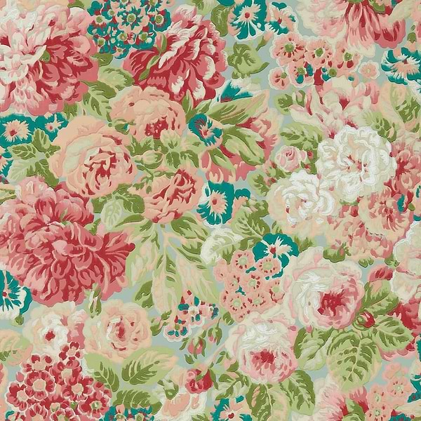 Very Rose and Peony-wallpaper-Sanderson-Blue Clay/Carmen-217029-Selected Wallpapers