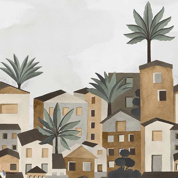 Vila Viela-Behang-Casamance-Gris/Mordore-Vinyl-75641528-Selected Wallpapers