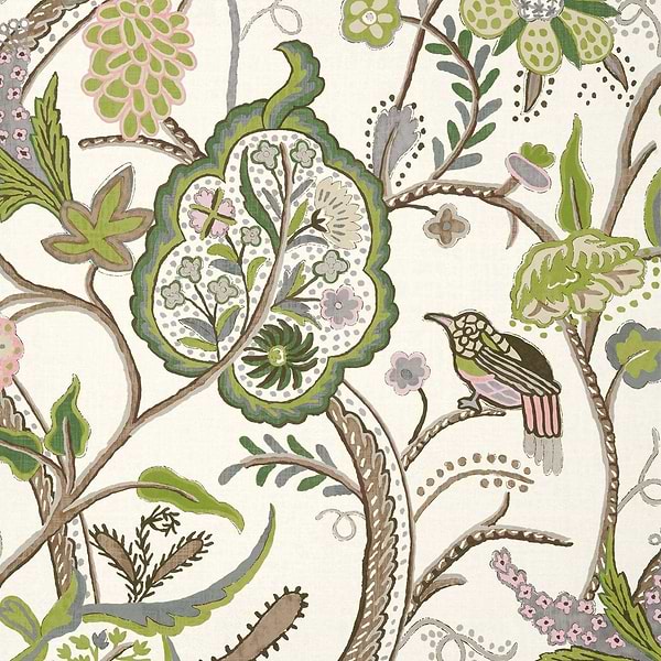 Windsor-Wallpaper-Thibaut-Brown and Green-Roll-T14306-Selected Wallpapers
