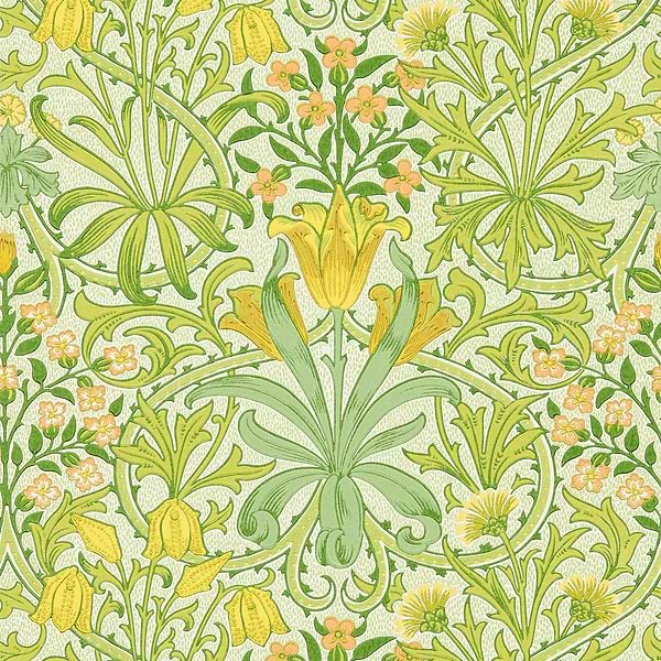 Woodland Weeds-Wallpaper-Morris & Co-Sap Green-Roll-217100-Selected Wallpapers