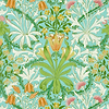 Woodland Weeds-Wallpaper-Morris & Co-Orange/Turquoise-Roll-217101-Selected Wallpapers